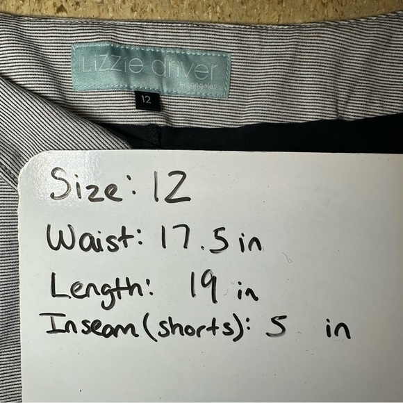 Lizzie Driver Womens Stretch Skirt Skort Tennis Golf White Black Stripe Sz 12 - Picture 6 of 6